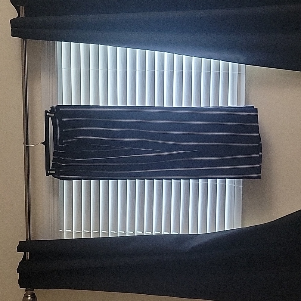 Charter Club Wide Leg Navy with White Stripe Pants with Pockets